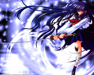 Anime girl sword purple starry - a anime girl free wallpaper for desktop