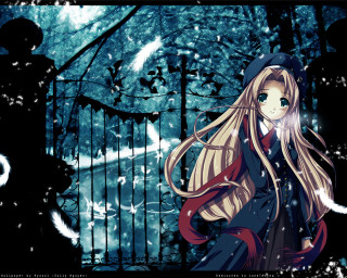 Girl gate snow hat anime - a hat free wallpaper for desktop