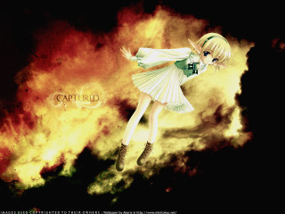 Girl flame dress elf sunset - orphism free wallpaper