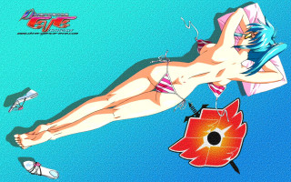 Woman flower shoes bikini blue - free neon wallpaper for desktop