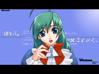 Anime girl green hair blue 3 - android free wallpaper for desktop