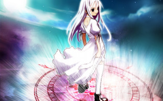 Gothic anime woman white dress 2 - a white dress free wallpaper for desktop