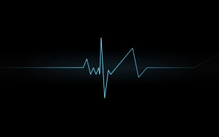 Blue heartbeat black background blue - a white line free wallpaper