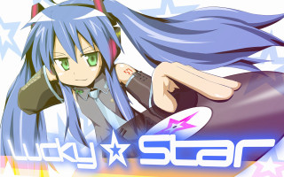 Lucky star blue hair skateboard - a skateboard free wallpaper