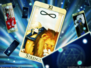 Tarot lion woman abstract blue - tarot card free wallpaper