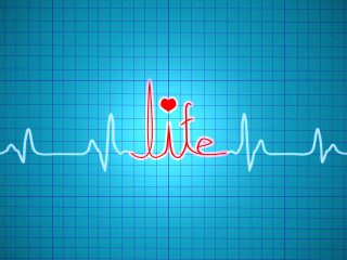 Heartbeat life red blue ecg - lifelike free wallpaper