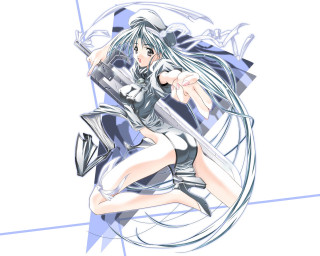 Woman sword china dress blue - a short skirt holding free wallpaper