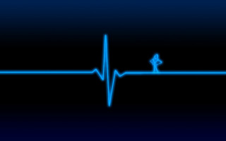 Blue heartbeat bird side blue - blue line free wallpaper