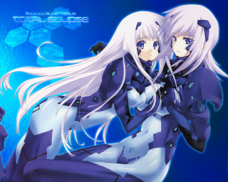 Two anime girls white hair - elysium free wallpaper for desktop