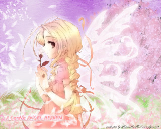 Fairy pink dress rabbit flower - a fairy free wallpaper