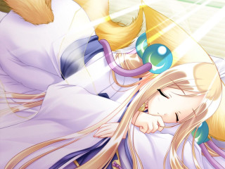 Sleeping girl cat hat furry - her head and a cat free wallpaper