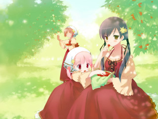 Anime girls park dolls christmas - a doll free wallpaper