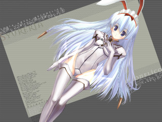 White hair woman sword animal - a white outfit free wallpaper for desktop
