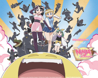 Giant mushroom people flying cats - cat free wallpaper