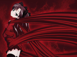 Woman reddress ribbon gothic ufotable - a red ribbon free wallpaper for desktop