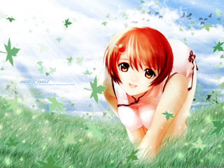 Girl starry field red hair - star free wallpaper for desktop