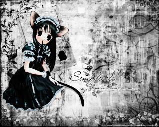 Girl cat knife gothic anime - her hand and a background free wallpaper