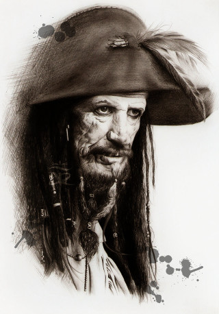 Pirate man feathered hat portrait - tail free wallpaper for mobile