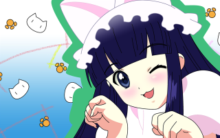 Cartoon girl black hair white - kawaii free wallpaper