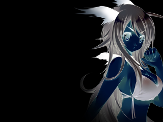 Blue winged woman anime long - a blue body free wallpaper
