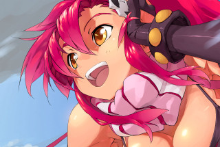 Pink haired giantess gun sky - giantess art free wallpaper for desktop