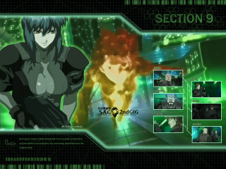 Anime character cyberpunk gun gloves - a green background free wallpaper for desktop