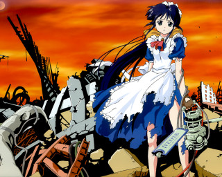 Anime girl dress junk machinery - yukito kishiro free wallpaper