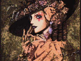 Woman hat feathered dress pipe - a pipe free wallpaper