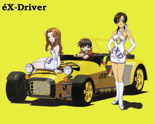 Anime girls car race queen - promotional free wallpaper for desktop