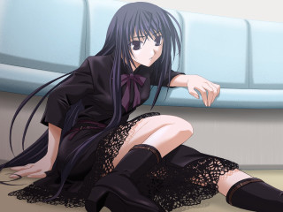 Woman black dress black boots 3 - a black dress free wallpaper for desktop