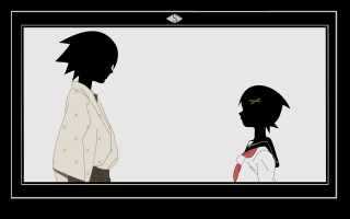 Boy girl mirror black frame - a boy and a girl free wallpaper