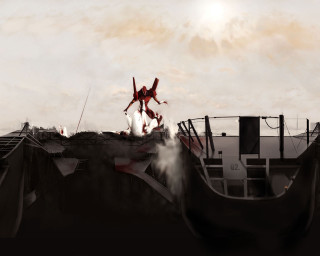 Skateboarder ramp sky clouds matte - free gaming wallpaper