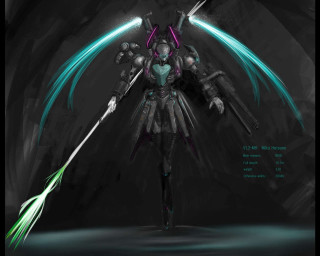 Girl glowing sword cave scifi - a dark cave free wallpaper