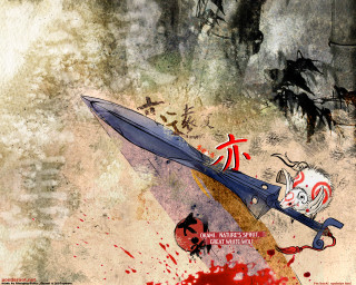 Bloody sword demon blood splatter - a cartoon free wallpaper