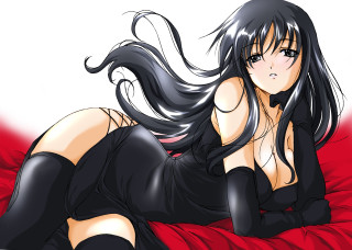 Ayako rokkaku black lingerie red - her foot free wallpaper