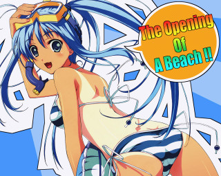 Cartoon girl blue hair beach - eiichiro oda free wallpaper for desktop