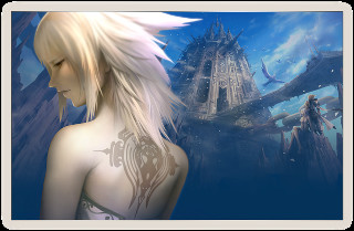 Woman white hair tattoo castle - a castle free wallpaper