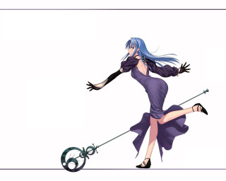 Purple dress blue hair black - graceful free wallpaper for desktop