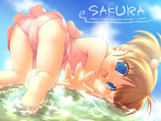 Cartoon girl water summer anime - summer free wallpaper