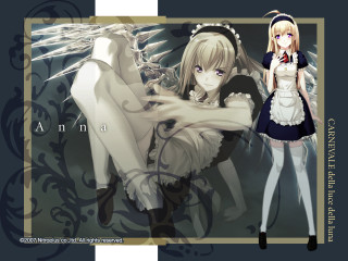 Anime couple gothic maid portrait - her shoulder free wallpaper