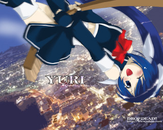 Anime flying sword city night - her hand and a city in the background free wallpaper