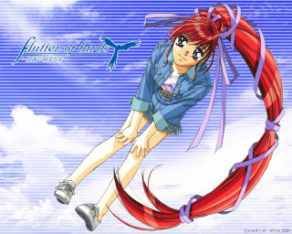 Girl redhair blue shirt pony - blue shirt free wallpaper
