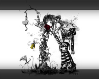 Alice prin rose gothic anime - suit holding free wallpaper