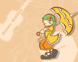 Cartoon girl umbrella guitar pink - a cartoon girl holding free wallpaper