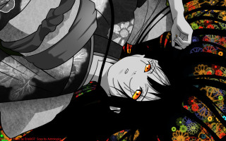 Alice kimono flowered background anime - a colorful design free wallpaper