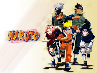 Naruto sakura kakashi sasuke characters - a group of cartoon characters free wallpaper