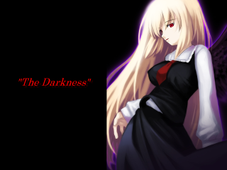 Blonde girl black dress red 3 - darkness free wallpaper