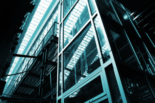 Tall building windows skylight dark - mesh wire free wallpaper