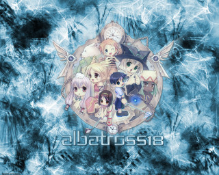 Anime characters clock ice crystals - mosaic free wallpaper for desktop