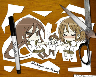 Scissors anime characters paper marks - two anime character free wallpaper for desktop